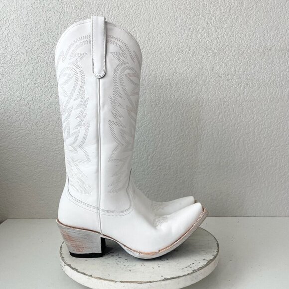 Lane MEGAN MORONEY Cowboy Boots Smokeshow Womens 11 White Western Cowgirl Tall - Picture 2 of 11